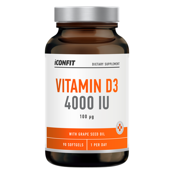 ICONFIT D3 vitaminas 4000 IU (100 µg, 90 kapsulių)